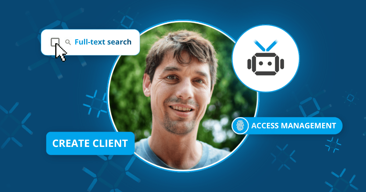 Recap from Thijs visual with all feature updates in one go AI Assistant, full-text search, create service-clients, access management. All updates we have for this year